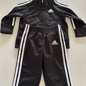Adidas Black Tracksuit with White Stripes. Never Worn